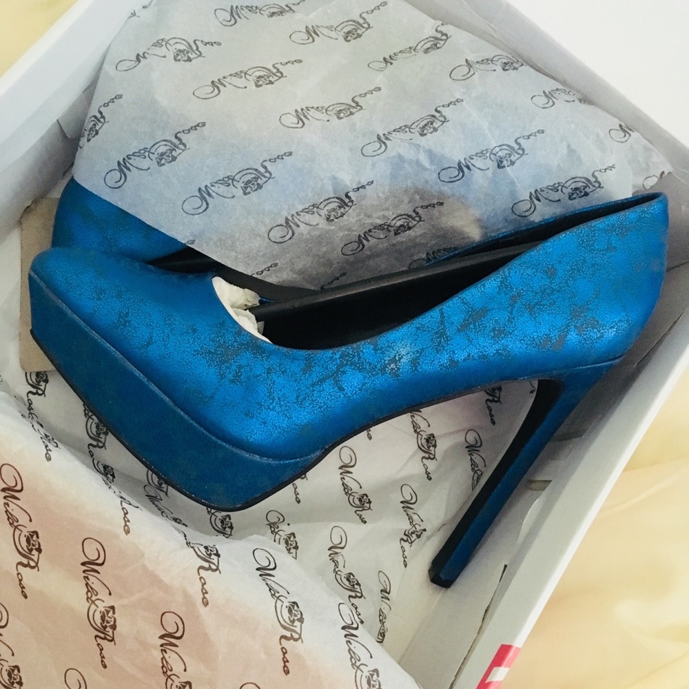 🔵😍 NEW Baby Doll Blue Stiletto High Heel Shoes